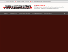 Tablet Screenshot of pro-fabrication.com
